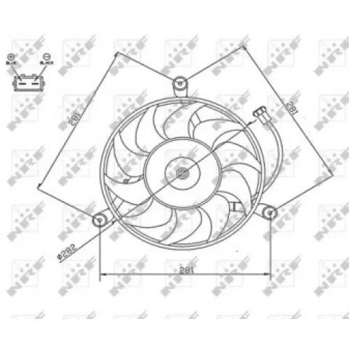 Вентилятор радіатора AS00052502 на VOLKSWAGEN T4 1990-2003