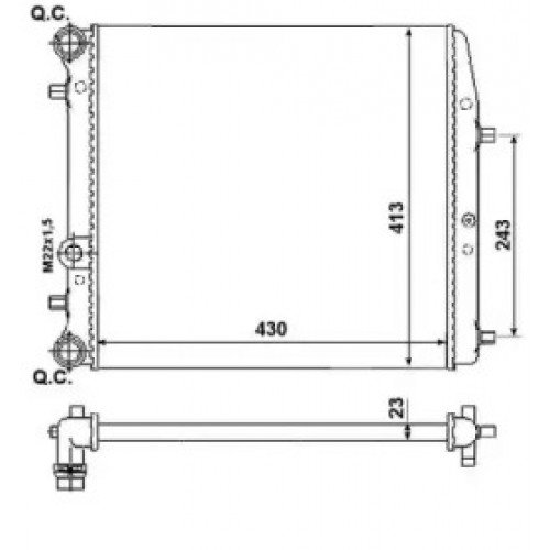 Радиатор охлаждения двигателя AS00052669 на SKODA ROOMSTER 2007-2010