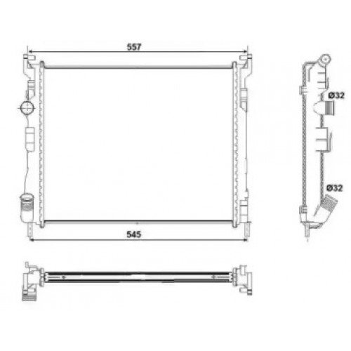 Радиатор охлаждения двигателя AS00059289 на RENAULT CLIO II 1998-2008