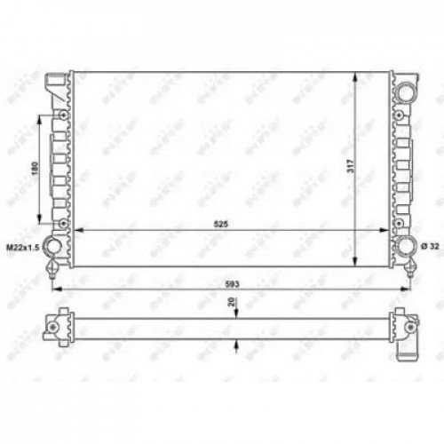 Радиатор охлаждения двигателя AS00092556 на VOLKSWAGEN PASSAT (B3) 1988-1993