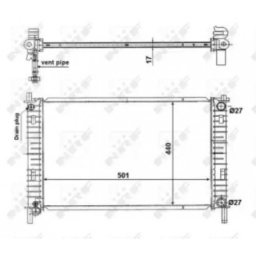 Радіатор охолодження двигуна AS00053114 на FORD FIESTA 2002-2006