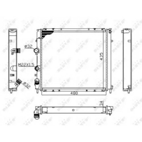 Радиатор охлаждения двигателя AS00052716 на RENAULT KANGOO 2003-2009