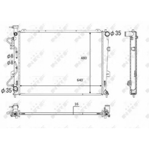 Радіатор охолодження двигуна AS00053169 на KIA CARENS 2007-2011