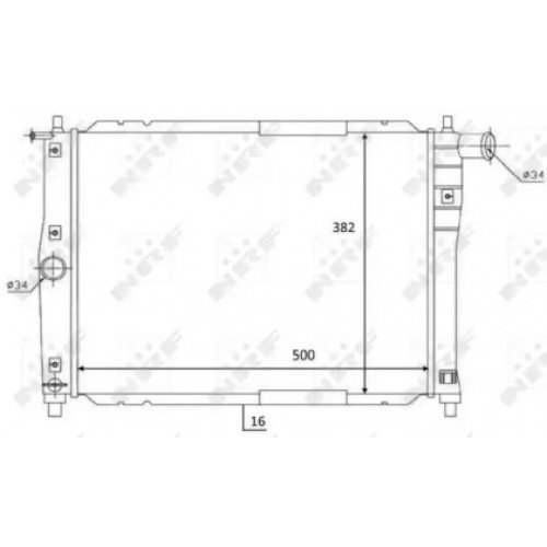 Радиатор охлаждения двигателя AS00059614 на DAEWOO LANOS 1998-2017