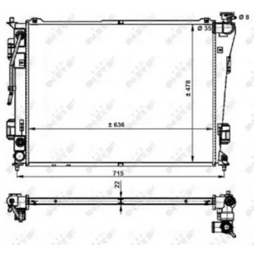 Радіатор охолодження двигуна AS07325805 на KIA OPTIMA 2013-2016