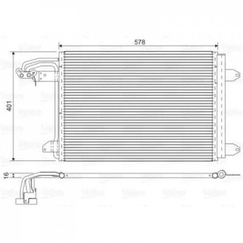 Радіатор кондиціонера AS00092122 на SKODA OCTAVIA (1U2/1U5) 2000-2010