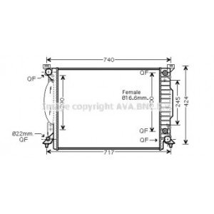 Радиатор охлаждения двигателя AS00055249 на AUDI A6 (C5) 2001-2005