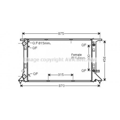 Радиатор охлаждения двигателя AS00055262 на AUDI A4 (B8) 2008-2012