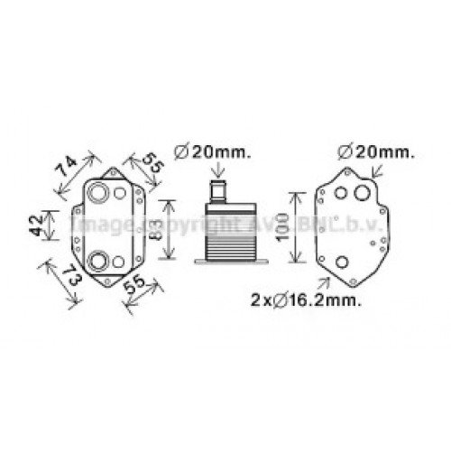 Масляный радиатор двигателя  AS07330822 на BMW 3 (E90/E91) 2006-2008