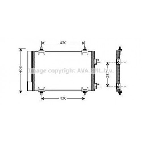 Радиатор кондиционера AS00054993 на PEUGEOT 307 2001-2005
