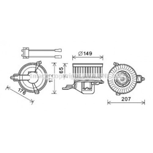 Электродвигатель (вентилятор) салона AS00054953 на PEUGEOT PARTNER 2002-2007