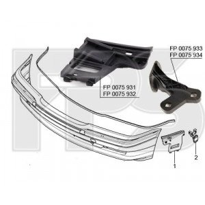 Крепление бампера AS07343081 на BMW 7 (E38) 1994-2002