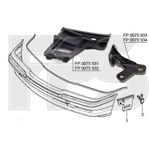 Крепление бампера AS07343081 на BMW 7 (E38) 1994-2002