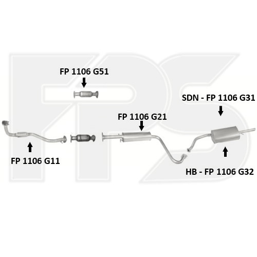 Зєднувальна труба вихлопної системи AS07343237 на DAEWOO LANOS 1998-2017