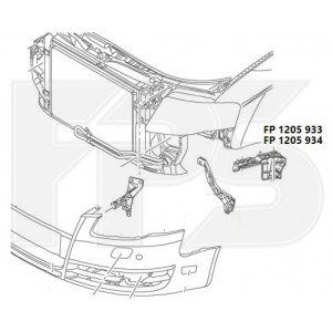Крепление бампера AS07343457 на AUDI A4 (B7) 2005-2008