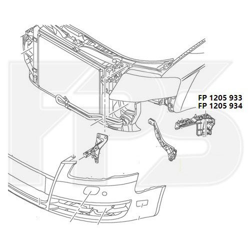 Крепление бампера AS07343456 на AUDI A4 (B7) 2005-2008