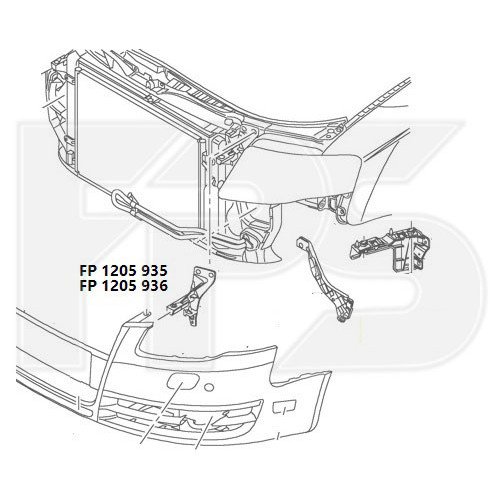 Крепление бампера AS07343458 на AUDI A4 (B7) 2005-2008