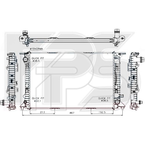 Радиатор охлаждения AS07343297 на AUDI A4 (B8) 2008-2012