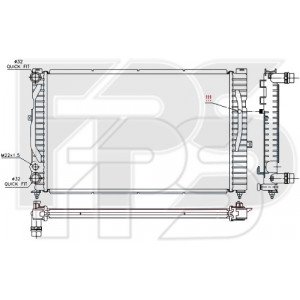 Радіатор охолодження AS08096532 на VOLKSWAGEN PASSAT (B5) 2000-2005