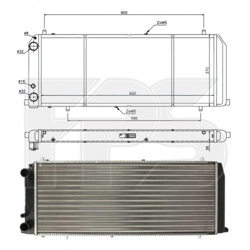 Радіатор охолодження AS08100183 на AUDI 100 1982-1991