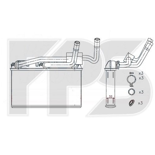 Радіатор печі AS07343811 на BMW X6 (F16) 2014-2019