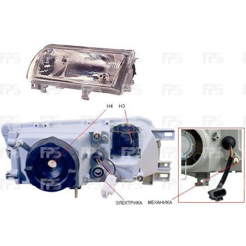 Передня фара AS08116695 на NISSAN PRIMERA (P10) SDN/HB 1991-1996