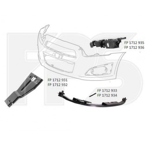 Крепление бампера AS07344575 на CHEVROLET SONIC (T300) 2016-2020