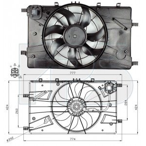 Вентилятор радиатора (в сборе) AS08113014 на OPEL ZAFIRA TOURER C 2016-2019