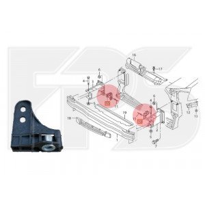 Крепление шины бампера переднее левое AS08141362 на AUDI A5 (B8) 2012-2016