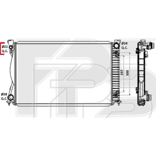 Радиатор охлаждения AS08122697 на AUDI A6 (C6) 2004-2011