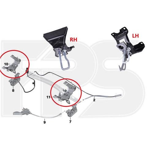 Крюк замка каота AS08142208 на BMW X5 (F15) 2014-2018