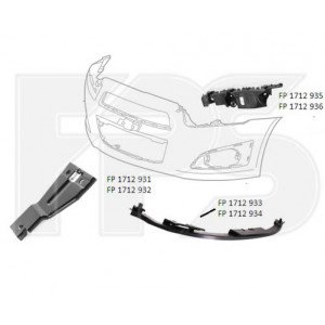 Кріплення бампера переднього AS08142298 на CHEVROLET AVEO SDN/HB (T300) 2012-2016