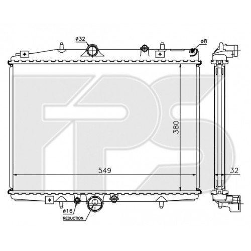 Радіатор охолодження AS08123668 на CITROEN C5 2000-2008