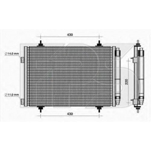 Кондесатор кондиционера AS08123678 на CITROEN C4 2005-2010