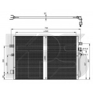 Кондесатор кондиціонера AS08123850 на DODGE JOURNEY 2008-2019