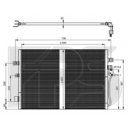 Кондесатор кондиціонера AS08123850 на DODGE JOURNEY 2008-2019