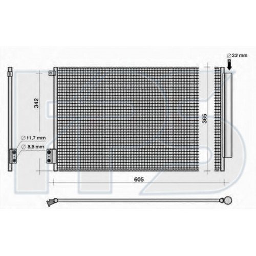 Кондесатор кондиціонера AS08124153 на FIAT 500 L 2013-2017