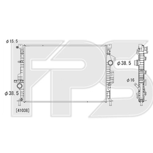 Радіатор охолодження AS08124722 на FORD ESCAPE 2016-2020