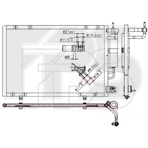 Кондесатор кондиціонера AS08124759 на FORD FIESTA 2009-2013