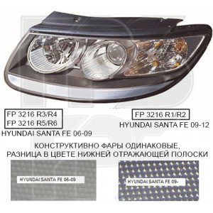Фара передняя AS08125376 на HYUNDAI SANTA FE II 2006-2009