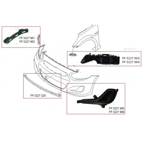 Кріплення бампера AS08125497 на HYUNDAI ACCENT IV (SOLARIS) 2011-2018
