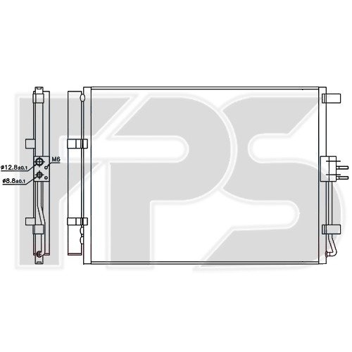 Кондесатор кондиціонера AS08125912 на KIA CEED 2012-2015