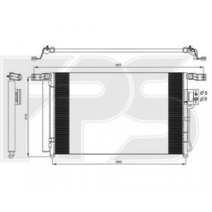 Кондесатор кондиционера AS08125914 на HYUNDAI SANTA FE II 2006-2009