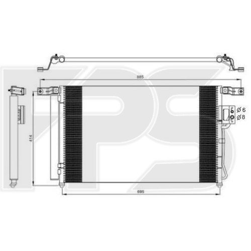 Кондесатор кондиционера AS08125914 на HYUNDAI SANTA FE II 2006-2009
