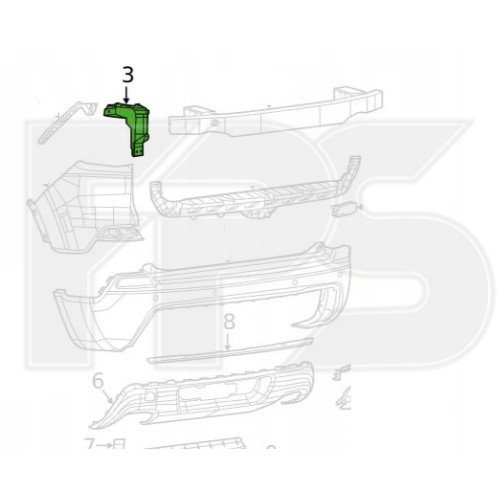 Крепление бампера AS08126493 на JEEP CHEROKEE 2019-