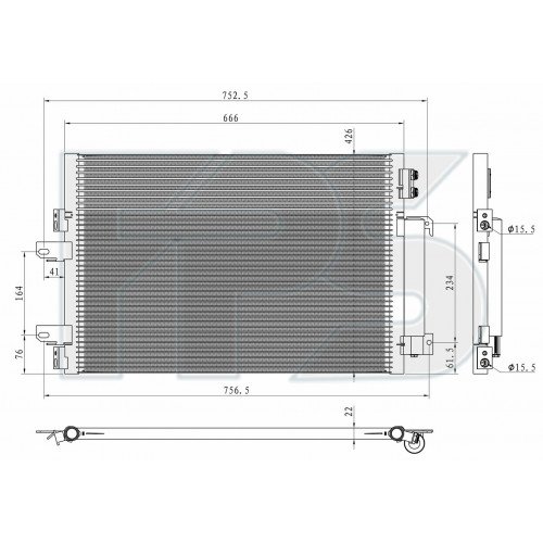 Кондесатор кондиционера AS08126513 на JEEP COMPASS 2011-2016