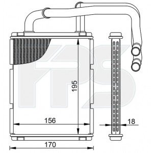 Радіатор печі AS08126965 на KIA CERATO 2004-2006