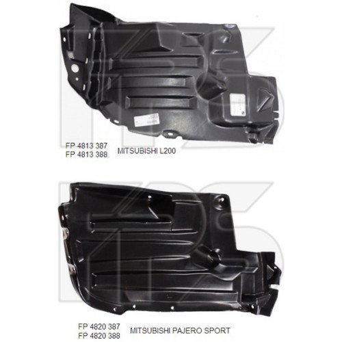 Підкрилок пластиковий AS08127721 на MITSUBISHI L200 2005-2015