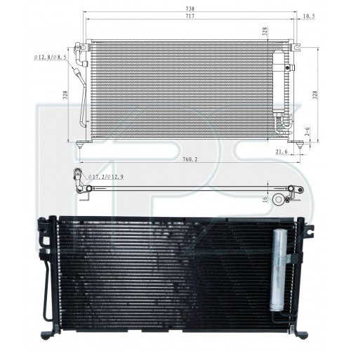 Кондесатор кондиціонера AS08127835 на MITSUBISHI LANCER IX (CS) 2004-2008