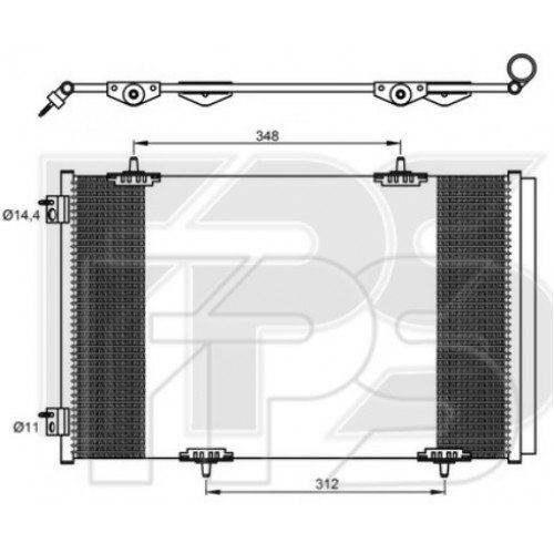 Кондесатор кондиціонера AS08128806 на CITROEN C-ELYSEE 2013-2017